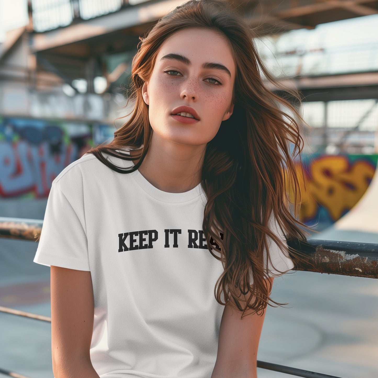 'Keep It Real' Soft Cotton College-Style Womens Tee