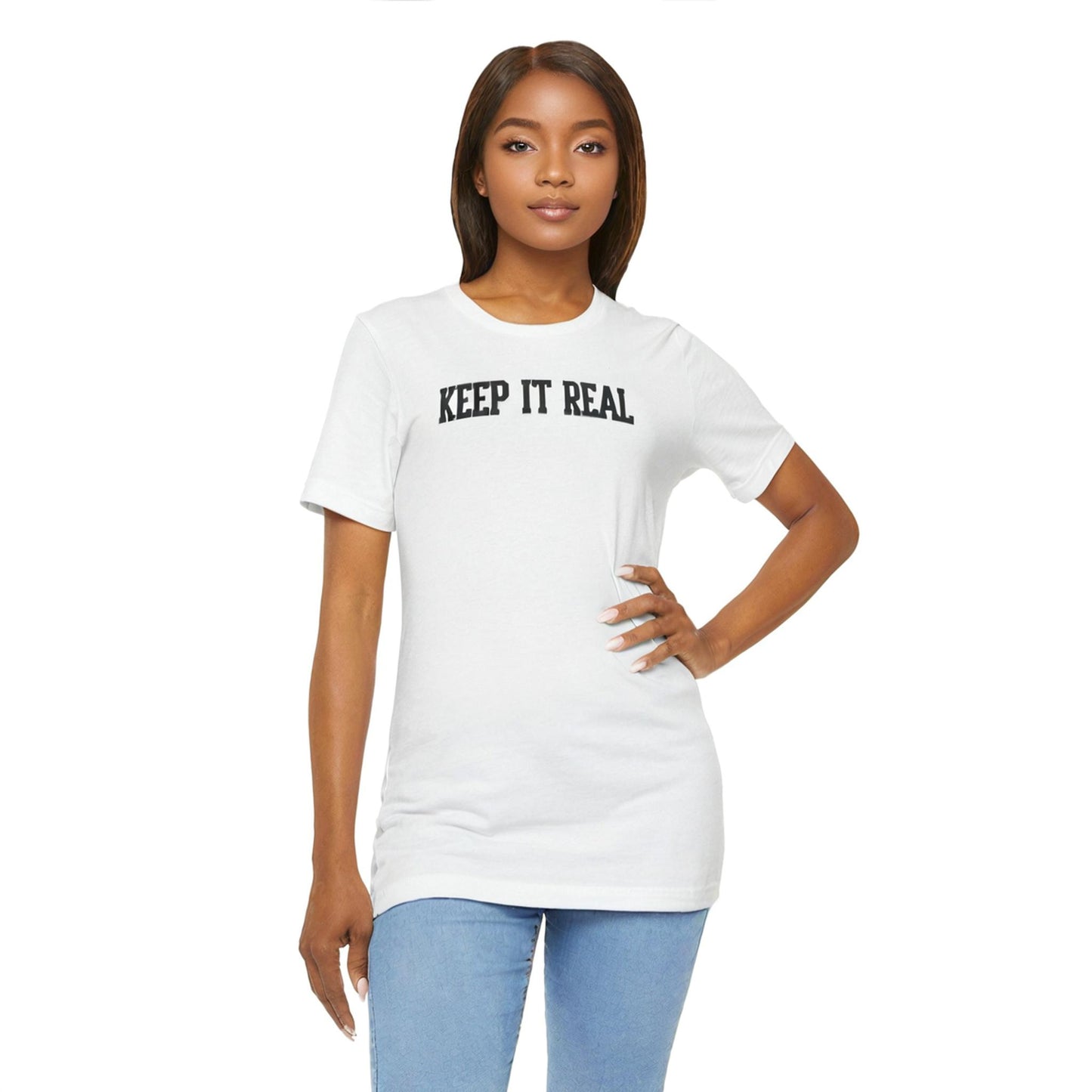 'Keep It Real' Soft Cotton College-Style Womens Tee