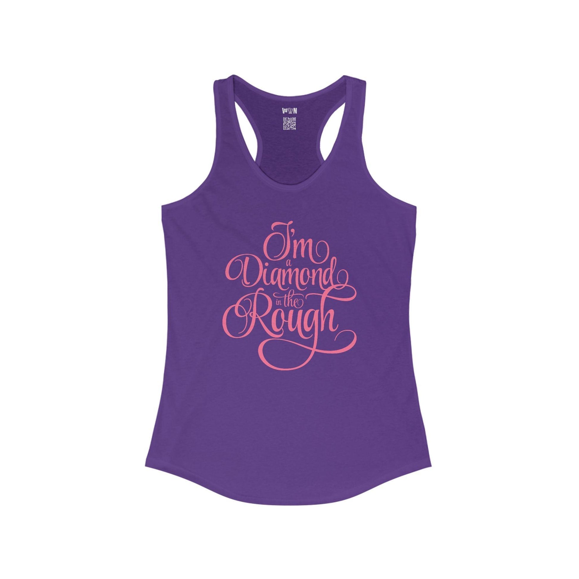 'Im a Diamond in the Rough' Pink Text Beach Summer Womens Tank Top
