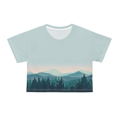 Nature's Bliss Mountains Cropped Outdoors Tee for women