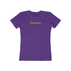 Flat lay thumbnail of Cotton T-Shirt in color Solid Purple Rush on a white background