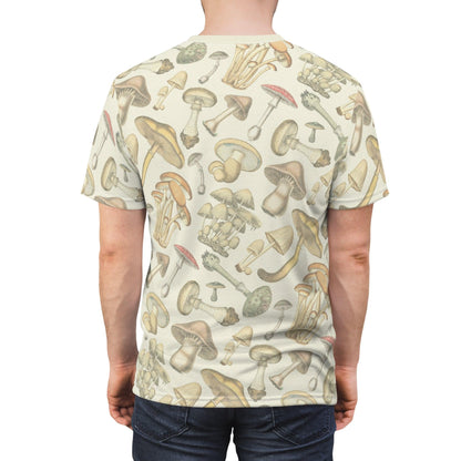 Parchment Full-Print Mushroom Patterned Unisex Tee