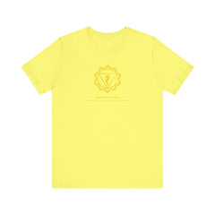 Flat lay thumbnail of Cotton T-Shirt in color Solar Plexus Chakra (Yellow) on a white background