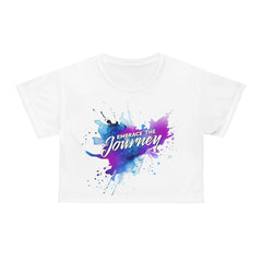 Flat lay thumbnail of Polyester Crop Top in color White on a white background