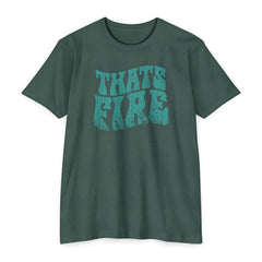 Flat lay thumbnail of Cotton and Polyester T-Shirt in color Heather Forest Green on a white background