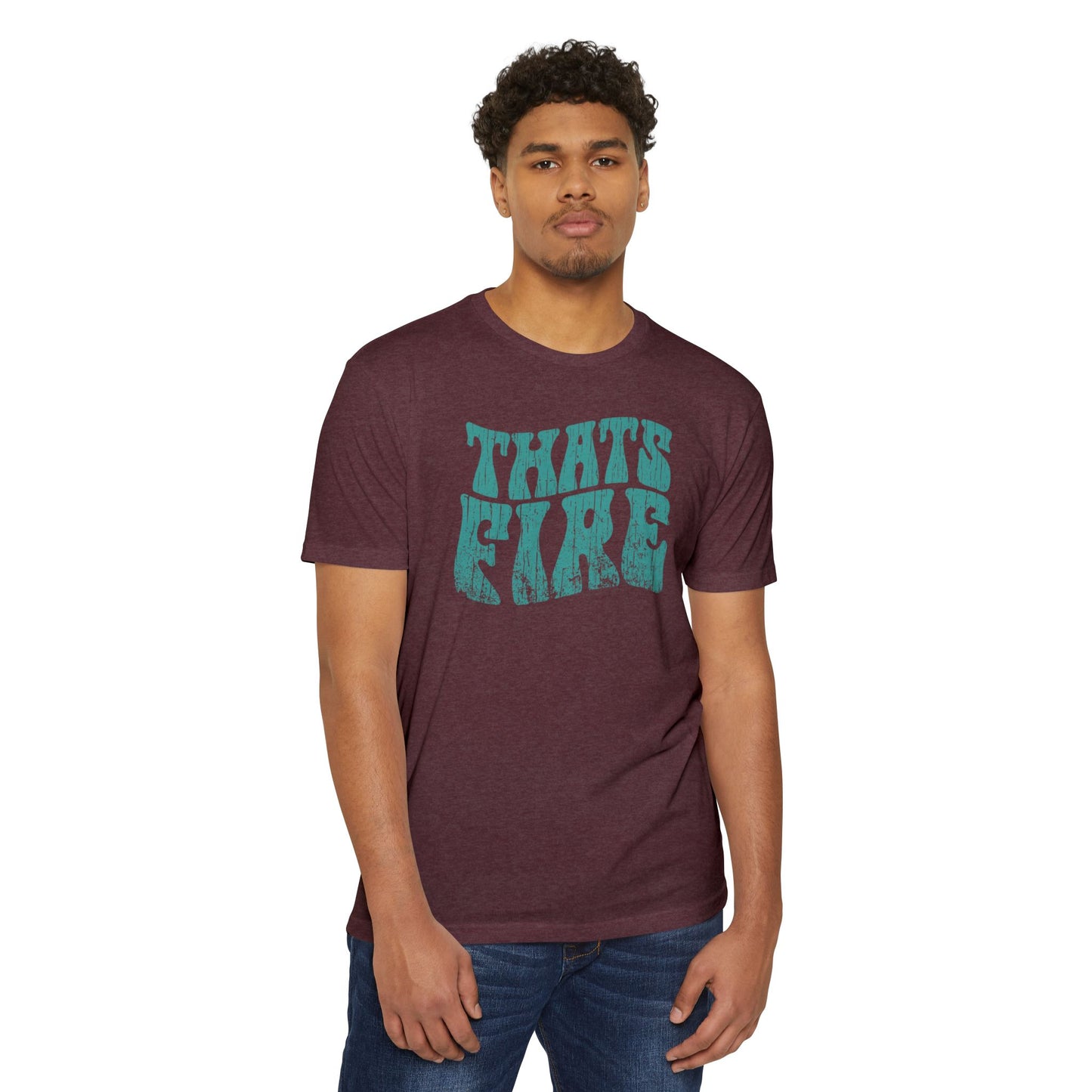 2024 "Thats Fire" groovy and grungy 70s style vintage jersey tee for men