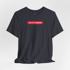 Flat lay thumbnail of Cotton and Polyester T-Shirt in color Heather Navy on a white background