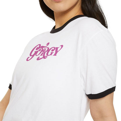 Gorgy Cotton Ringer Baseball Type Womens Tee - Sideways