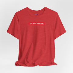 Flat lay thumbnail of Cotton and Polyester T-Shirt in color Heather Red on a white background