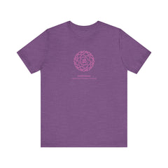 Flat lay thumbnail of Cotton T-Shirt in color Crown Chakra (Violet) on a white background