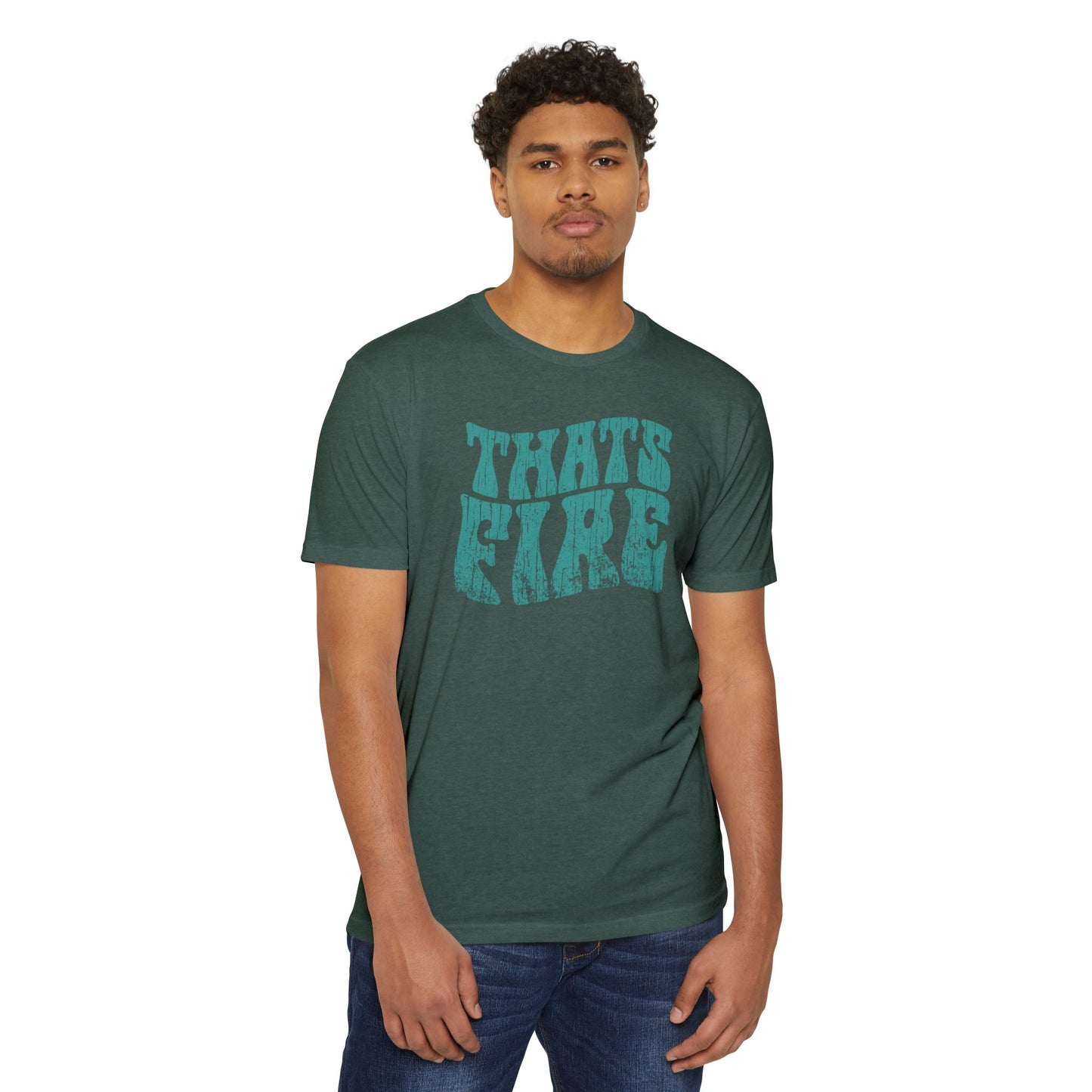 2024 "Thats Fire" groovy and grungy 70s style vintage jersey tee for men