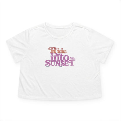 Ride Into The Sunset 80s Vintage Cropped Womens Tee