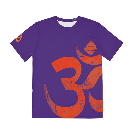 Distressed Ohm Symbol Vintage Spiritual Tee for Men (Purlple)