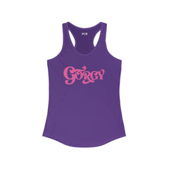 Flat lay thumbnail of Cotton and Polyester Tank Top in color Hot Pink on Purple Rush on a white background