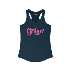 Flat lay thumbnail of Cotton and Polyester Tank Top in color Hot Pink on Midnight Navy on a white background