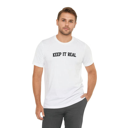 'Keep It Real' Soft Cotton College-Style Mens Tee