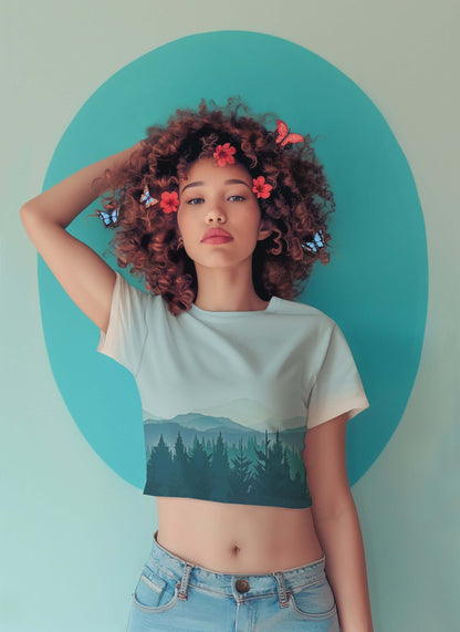 Nature's Bliss 2025 Cropped Outdoors Tee for women