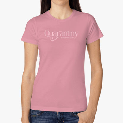 Quarantiny Pandemic Drink Time Womens Tee