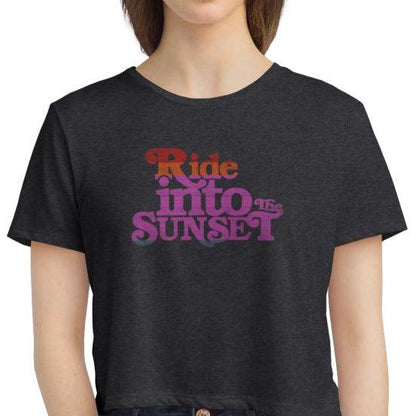 Ride Into The Sunset 80s Vintage Cropped Womens Tee
