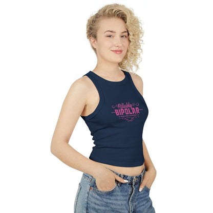 Reliably Bipolar Funny Quote Womens Stretch Fit Racer Tank Top