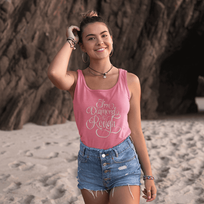 'Im a Diamond in the Rough' Vintage White Text Womens Tank