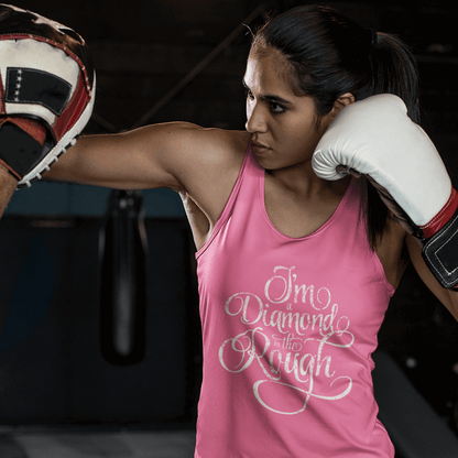'Im a Diamond in the Rough' Vintage White Text Womens Tank