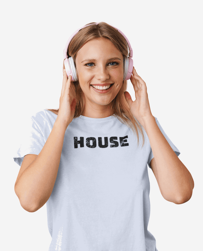 HOUSE Womens Jersey Tee for Clubbing & Dance Music Fans