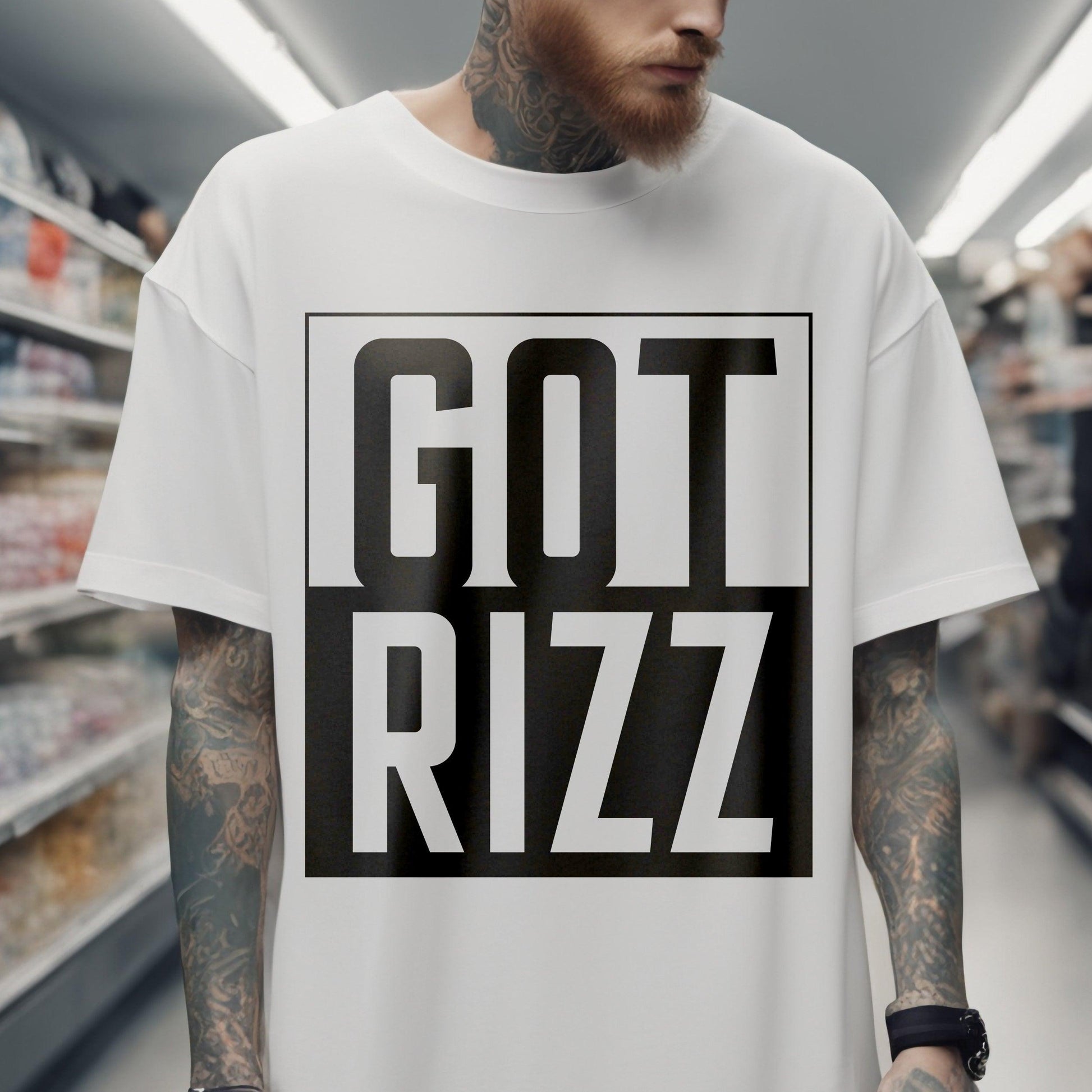 Got Rizz Men's Gen-Z Oversized Heavy Tarp Fit Tee