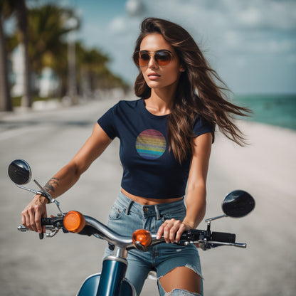 Ocean Drive Vintage Solo Sunset Cropped tee for her
