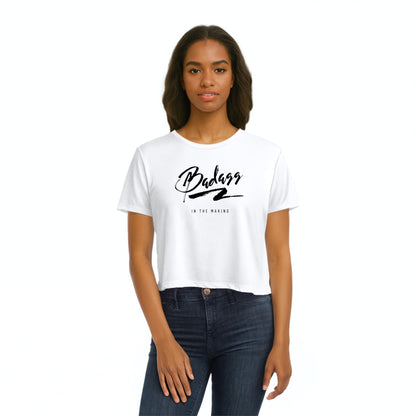 Badass In The Making Women's Flowy Cropped Workout T-Shirt