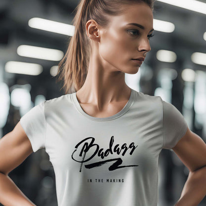 Badass In The Making Women's Flowy Cropped Workout T-Shirt