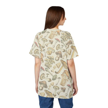 Parchment Full-Print Mushroom Patterned Unisex Tee