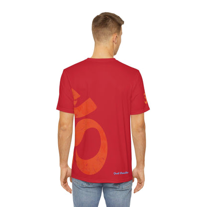 Vintage Ohm Symbol Skater Spiritual Tee for Men (Dark Red)