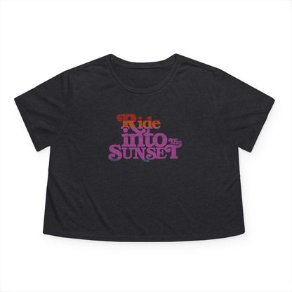 Ride Into The Sunset 80s Vintage Cropped Womens Tee