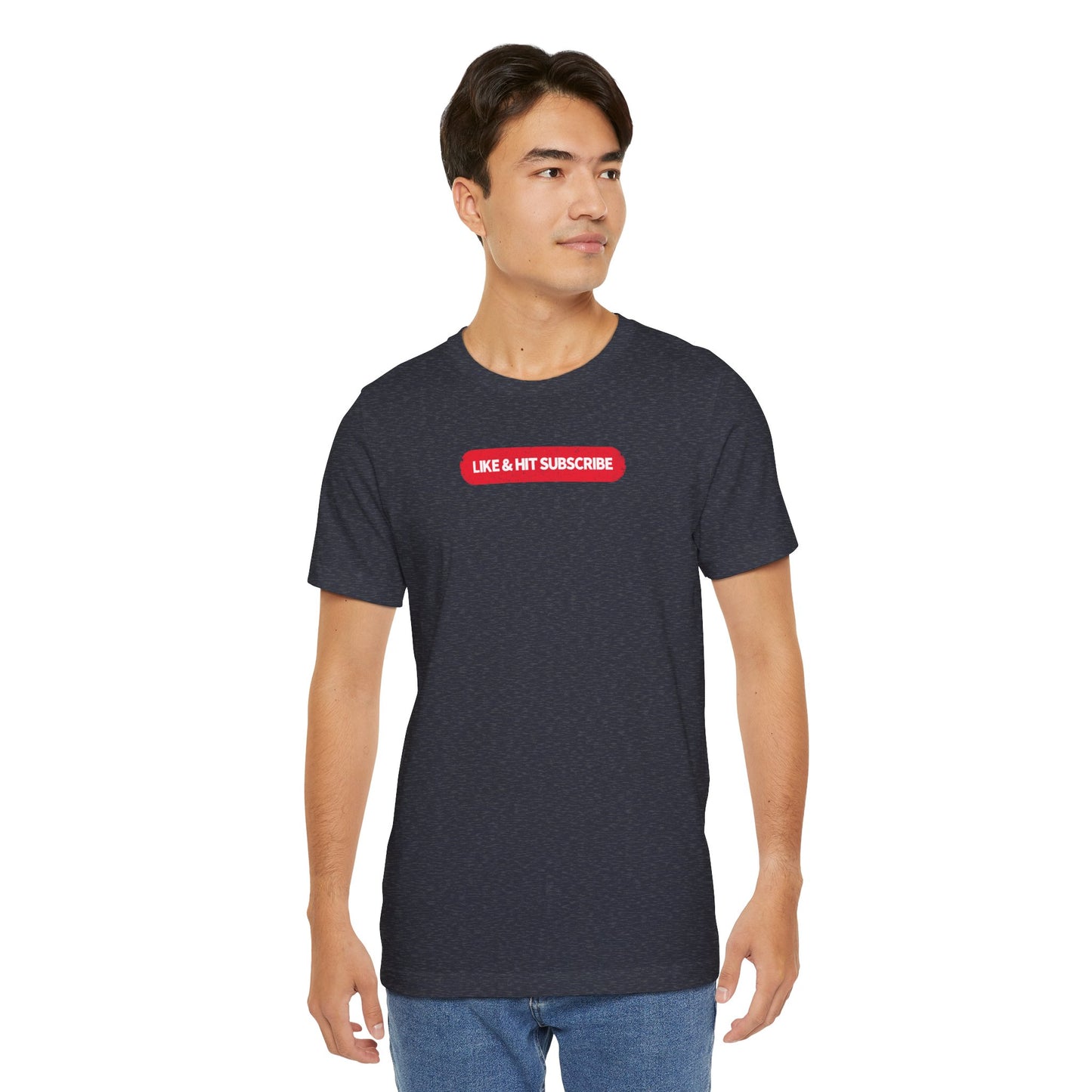 Like & Hit Subscribe Youtube Unisex Content Creator T-Shirt (Akatab)