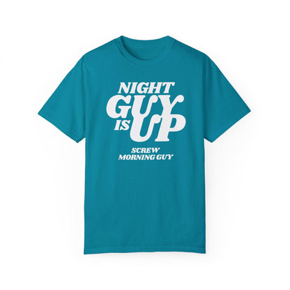 Night Guy is up, screw morning guy Night Time Mens Tee