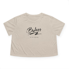 Flat lay thumbnail of Polyester and Viscose and Rayon Crop Top in color Heather Dust on a white background