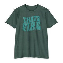 Flat lay thumbnail of Cotton and Polyester T-Shirt in color Heather Forest Green on a white background