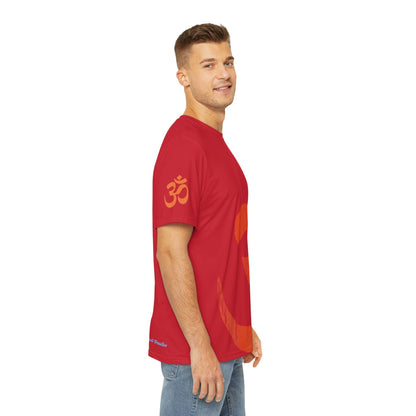 Vintage Ohm Symbol Skater Spiritual Tee for Men (Dark Red)