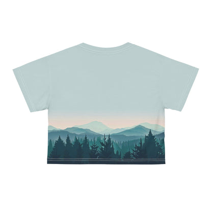 Nature's Bliss Mountains Cropped Outdoors Tee for women