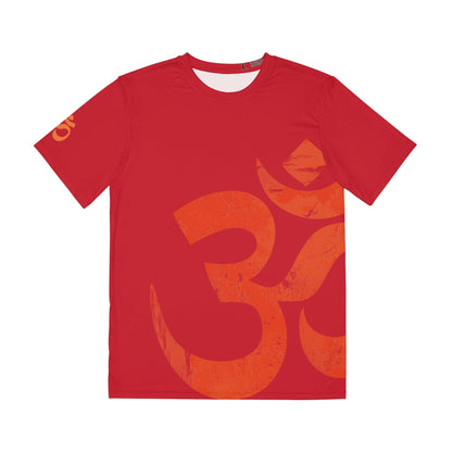 Vintage Ohm Symbol Skater Spiritual Tee for Men (Dark Red)