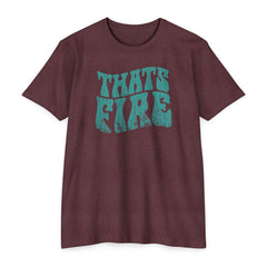 Flat lay thumbnail of Cotton and Polyester T-Shirt in color Heather Maroon on a white background