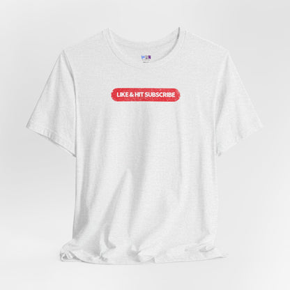 Like & Hit Subscribe Youtube Unisex Content Creator T-Shirt (Akatab)