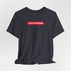 Flat lay thumbnail of Cotton and Polyester T-Shirt in color Heather Navy on a white background
