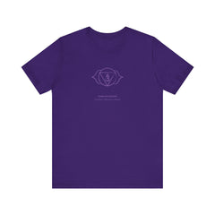 Flat lay thumbnail of Cotton T-Shirt in color Third Eye Chakra (Purple) on a white background