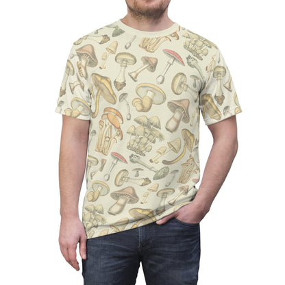Parchment Full-Print Mushroom Patterned Unisex Tee