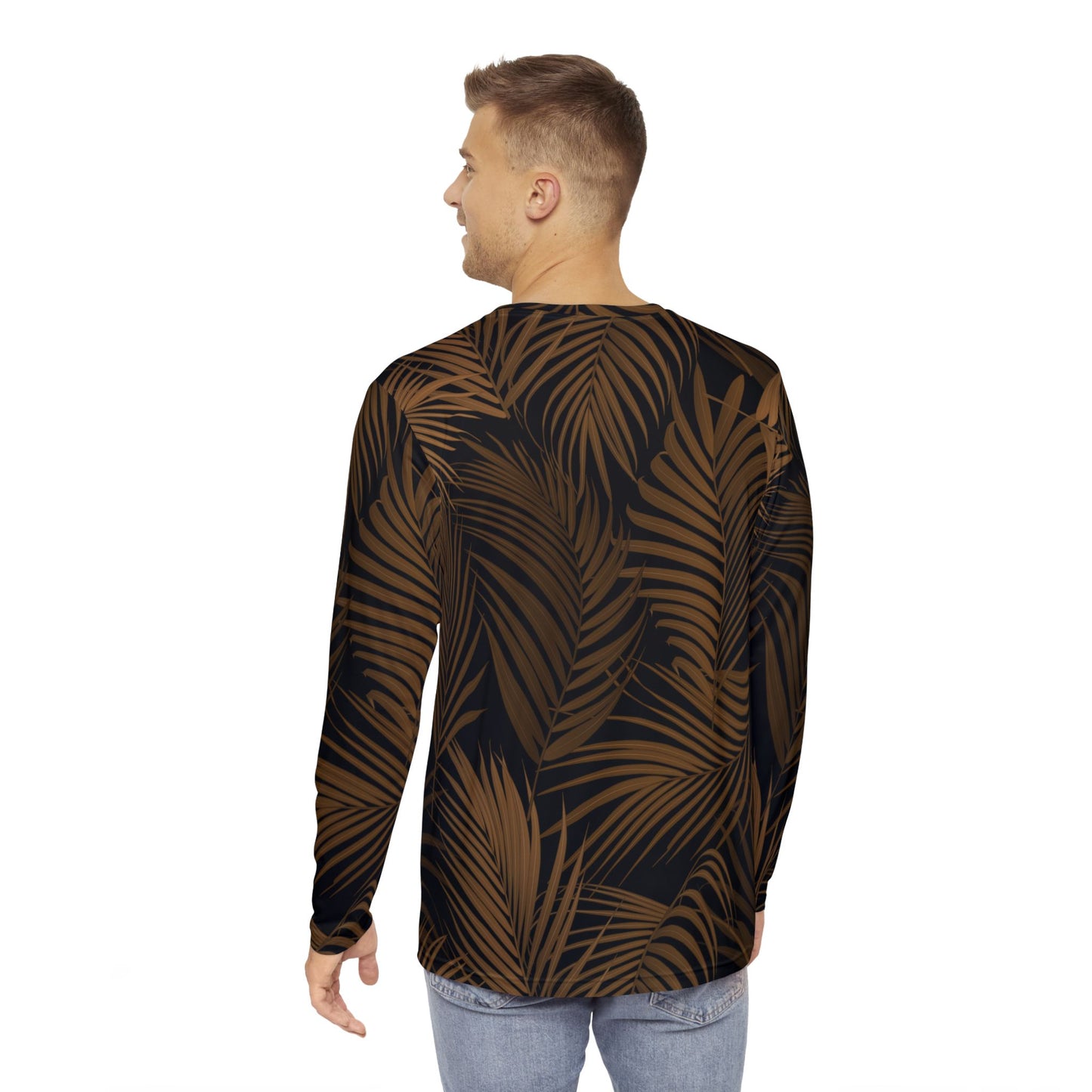 Brown Palm Leaf v1 Men's Long Sleeve Shirt