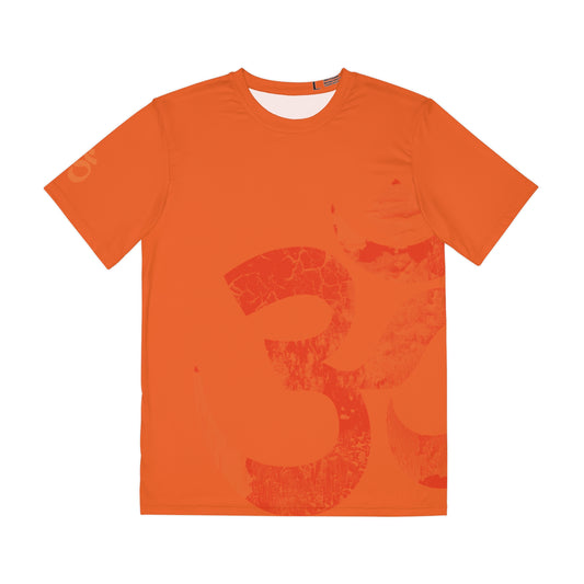 Distressed Ohm Symbol Vintage Spiritual Tee for Men (Orange)