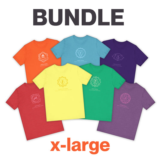 All 7 Chakras Tees BUNDLE - Sized X-Large