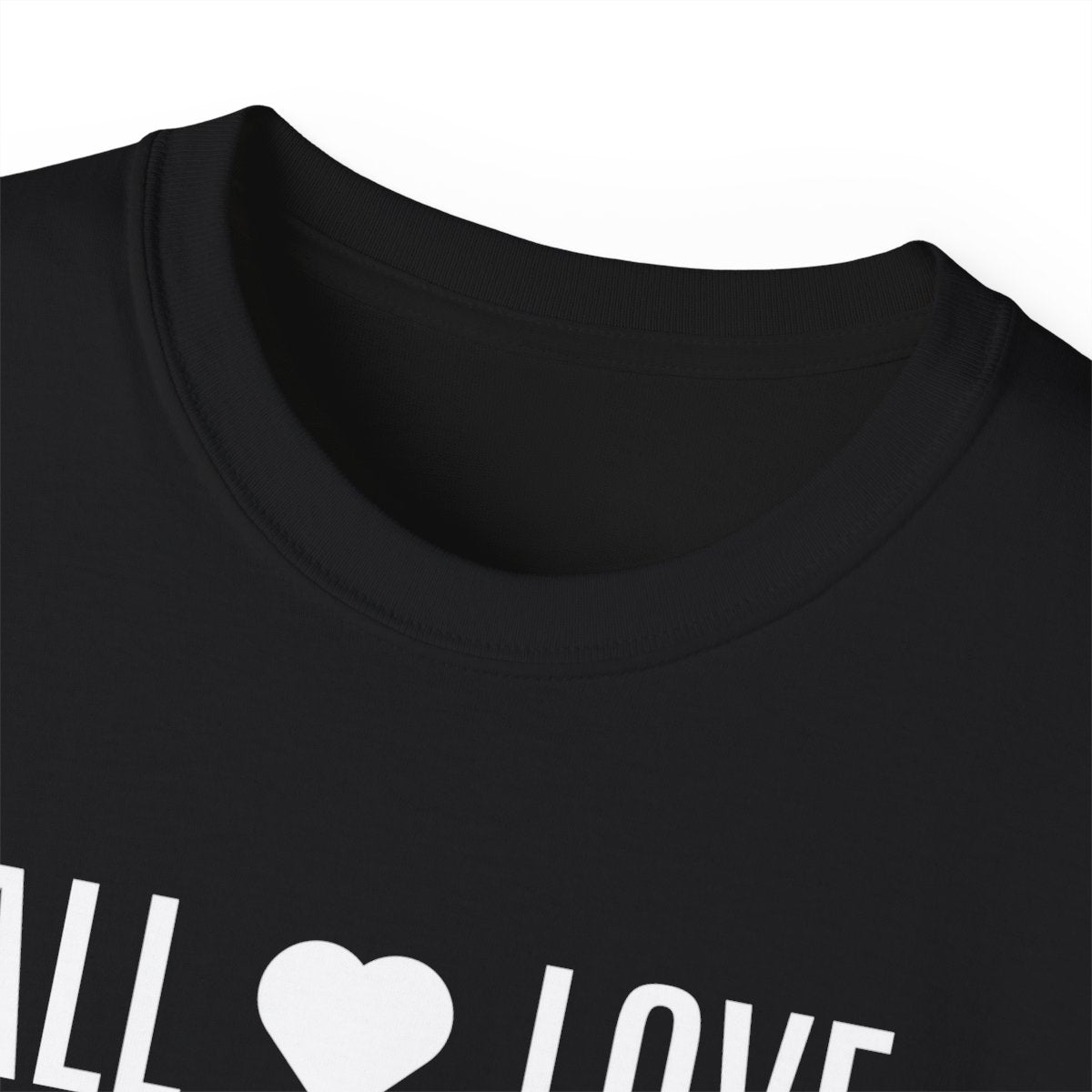 "All Love" streetwear black boxy skater Tee for women